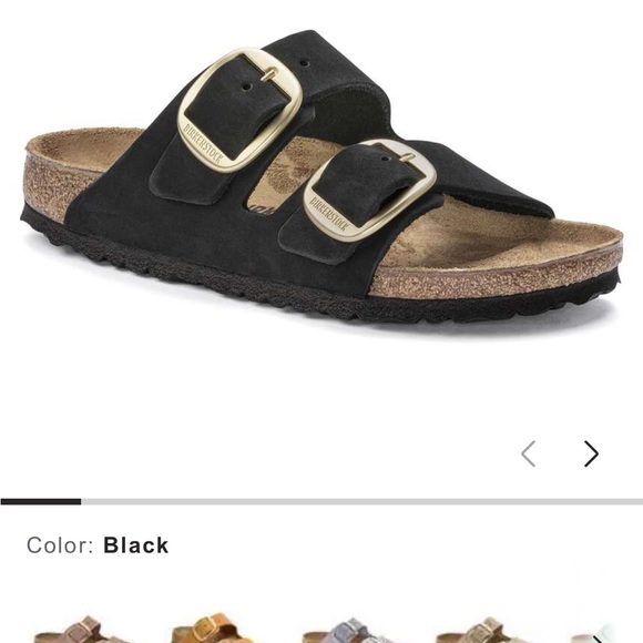 New Birkenstock Black Sandals with Metallic Buckles size 40 - Picture 1 of 3